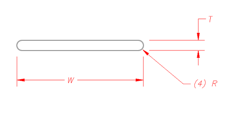 Round-Edge Flat Bar cross-section